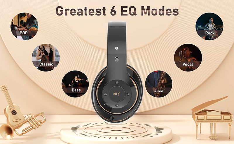Cuffie wireless Hifi Stereo Over Ear Bluetooth Headset con microfono Supporta scheda TF Auricolare antirumore per_voghion.com