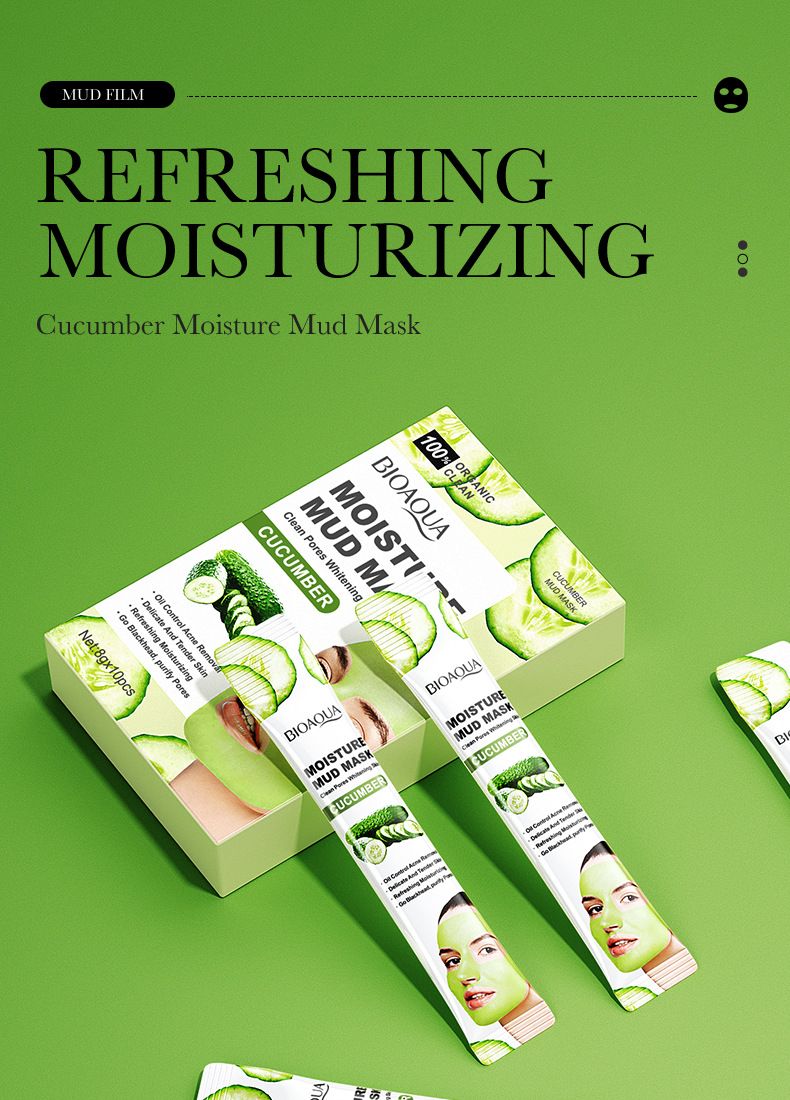 BIOAOUA Dead Sea Mud Whitening Mud Mask 8gx10pcs Hydrating Oil Control Cleansing Mask Moisturizing Mask_voghion.com