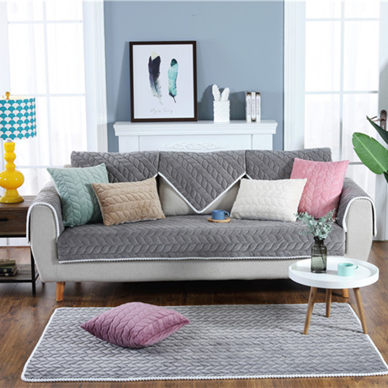 Myk sofa Sofa deksel Sklibestandig teppe Teppe Pute Gulvmatte Hjem setepute_voghion.com