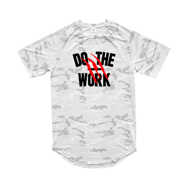 New summer fitness slim camouflage clothes for men's leisure quick dry sports t-shirt muscle round neck training short_voghion.com