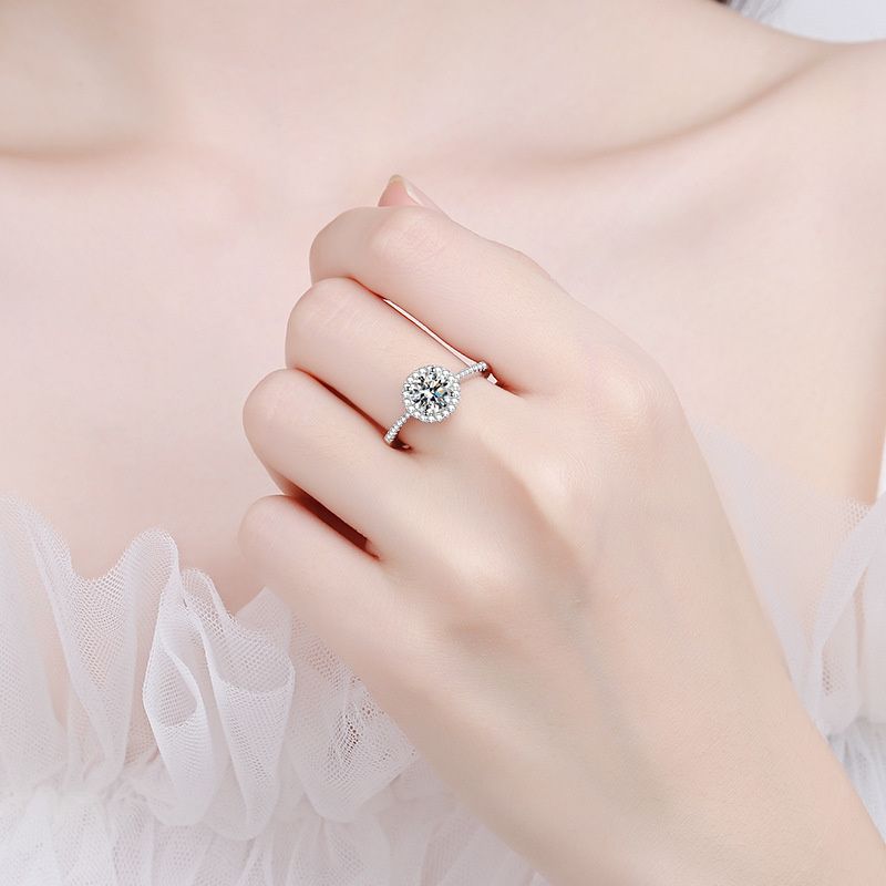 Tancise 0,5-2,0 karat ekte moissanitt luksuriøs giftering rund briljant diamant halo forlovelsesringer for kvinners smykker_voghion.com