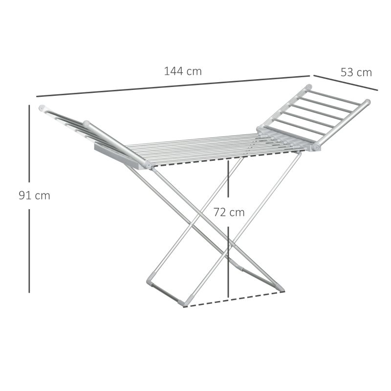 Wäscheständer Mit Heizfunktion (45-55°C), Zusammenklappbar, 144x53x96 cm_voghion.com