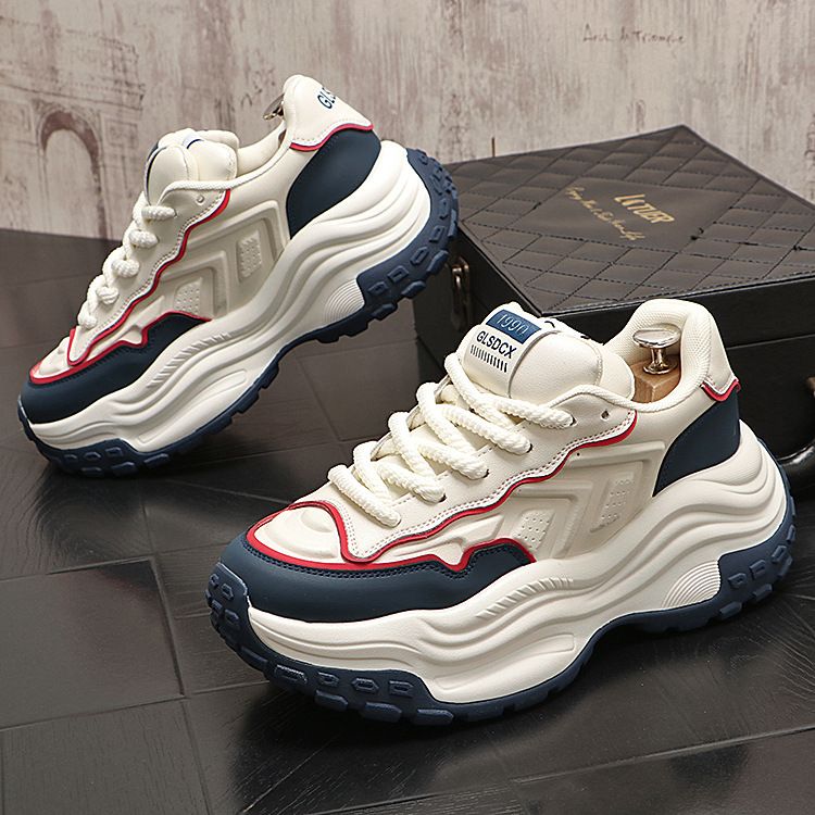 Chaussures à semelles épaisses pour hommes, chaussures blanches décontractées et confortables à la mode européenne, chaussures d'orgasme de personnalité_voghion.com