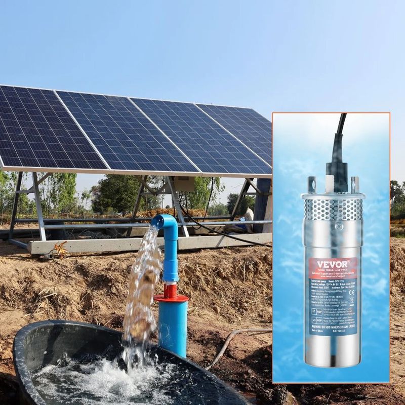 Ft Max Wate Solar 12V Solar Flow 98.4 Max Pump Well DC 230 120W GPM 3.2 Pump Deep Powered Submersion Submersible Ft Water Max_voghion.com