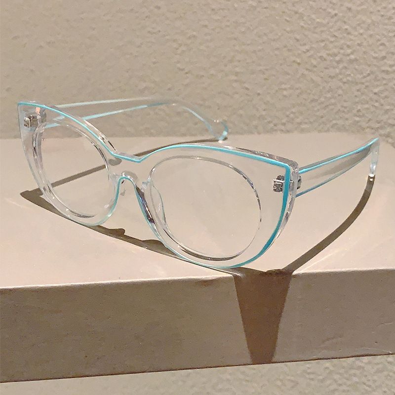 Gli stessi occhiali anti-blu alla moda con disegno a forma di occhio di gatto delle celebrità di Internet con ampio display della montatura Leptin Beauty_voghion.com