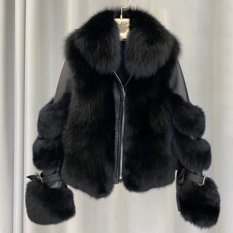 Damenbekleidung junger Stil Damenstil Pelzmantel_voghion.com