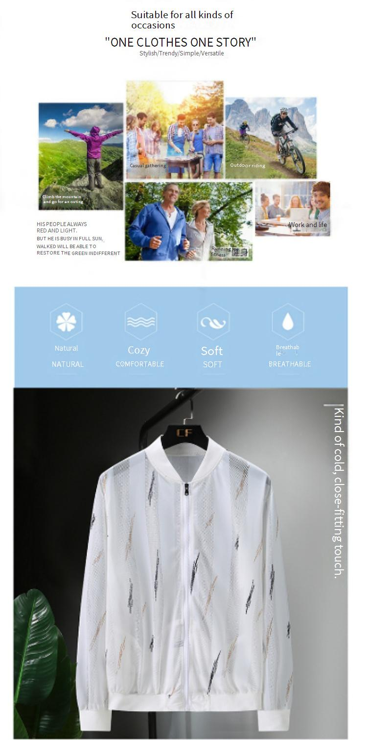 Erkek Giyim Büyük Beden Balıkçılık Takımı Ultra İnce Örgü Nefes Alabilir Dik Yaka Ceket_voghion.com