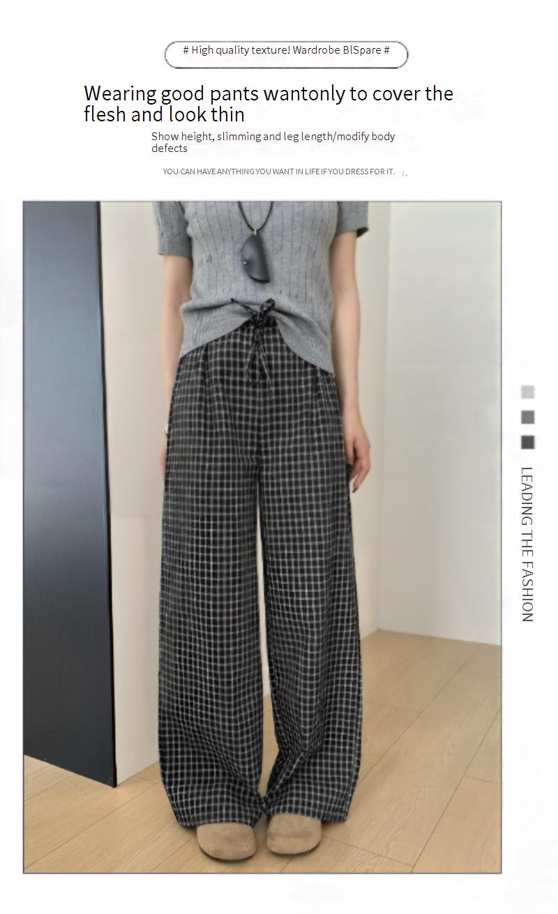 Lazy Style High Waist Wide Leg Pants Damen Sommer - Fließende Loungehose mit geradem Bein und elastischer Taille, lässige Palazzo-Hose_voghion.com