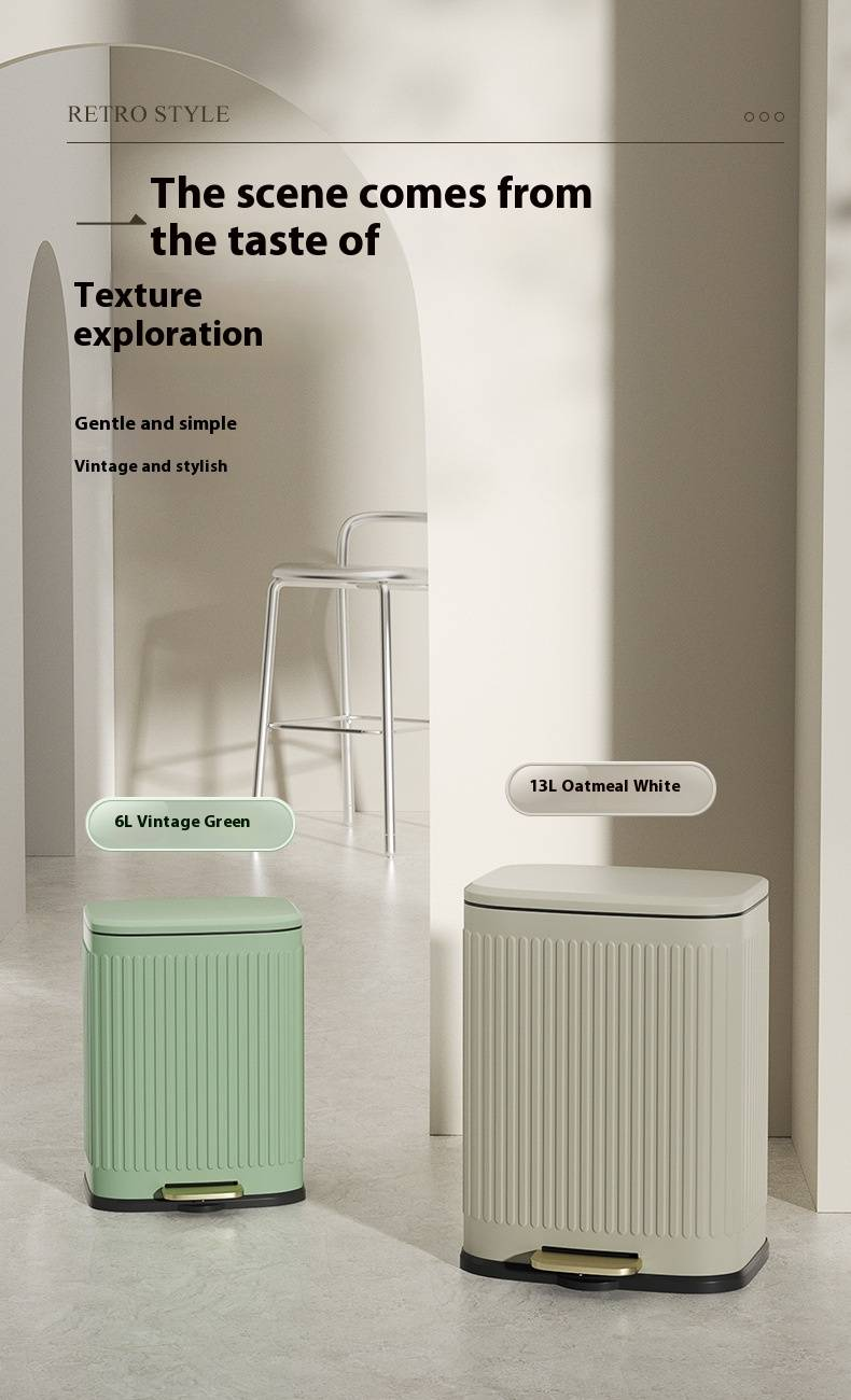 Stainless Steel Step Trash Can With Lid – 12L/13L Square Design, Foot Pedal, Odor-Proof, Modern Colors For Kitchen, Bathroom & Office_voghion.com
