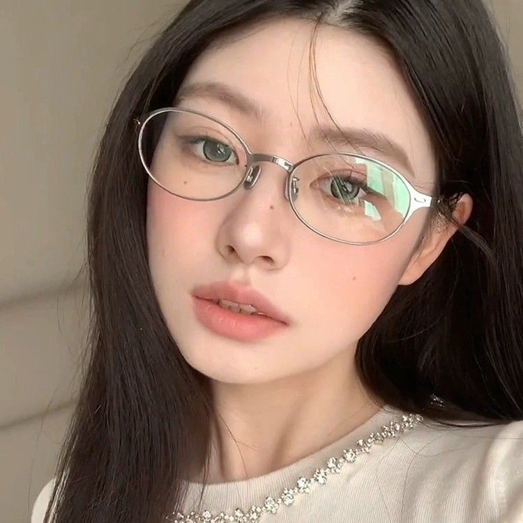 2025 New Metal Oval Frame Women's Eyeglasses, Advanced Smart Flat Lens With Adjustable Degree For Myopia And Slimming._voghion.com