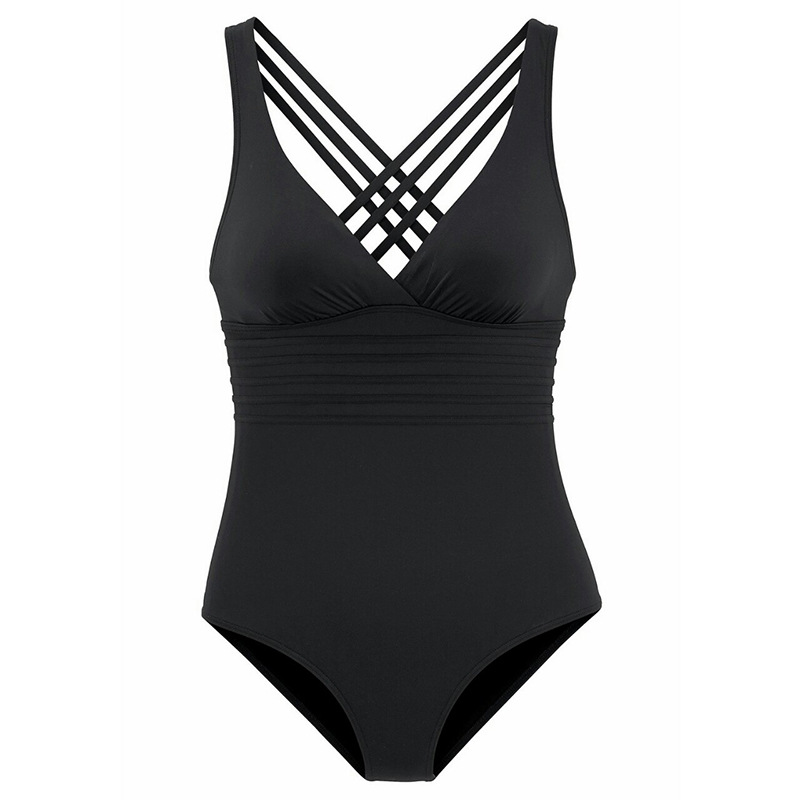 Nouveau 2022 Deep V Sexy dos ouvert une pièce maillot de bain dos croisé solide maillot de bain_voghion.com