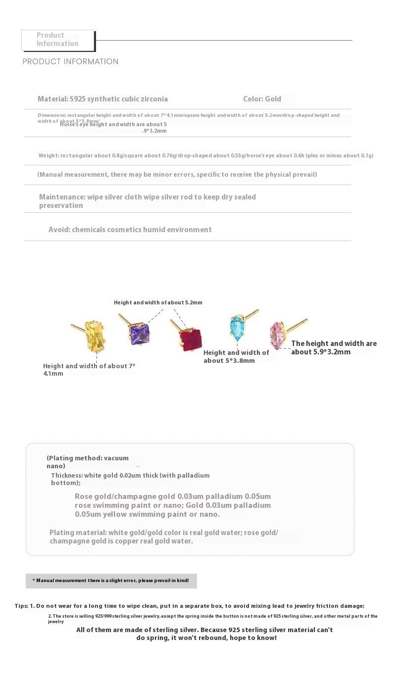 Tiqi S orecchini in argento puro con combinazione di caramelle per donna, mini orecchini a goccia in zirconio scintillante di colore squisito impilati_voghion.com