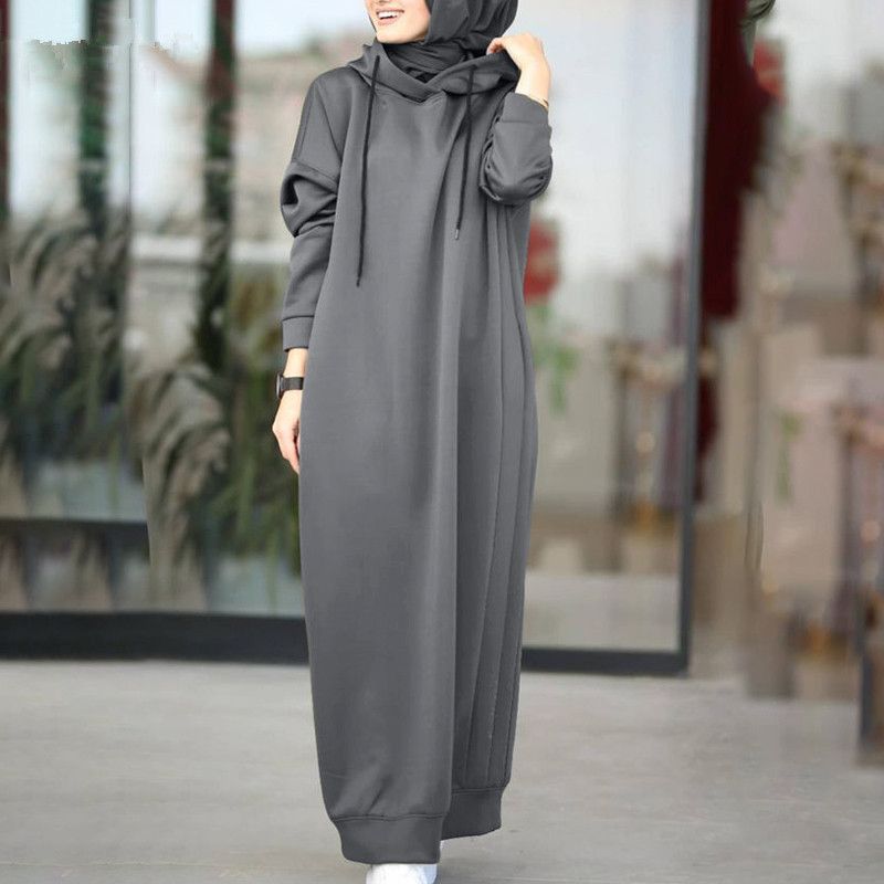 Women's Clothing Solid Color Fur Plush Fabric Hooded Drawstring Loose Casual Pocket Long Sleeved Sweatshirt_voghion.com