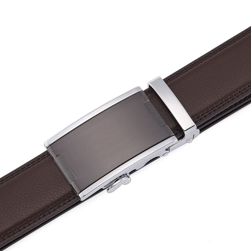 Men's Fashion Leather Belt With Automatic Buckle - Trendy & Versatile For Youth Style_voghion.com