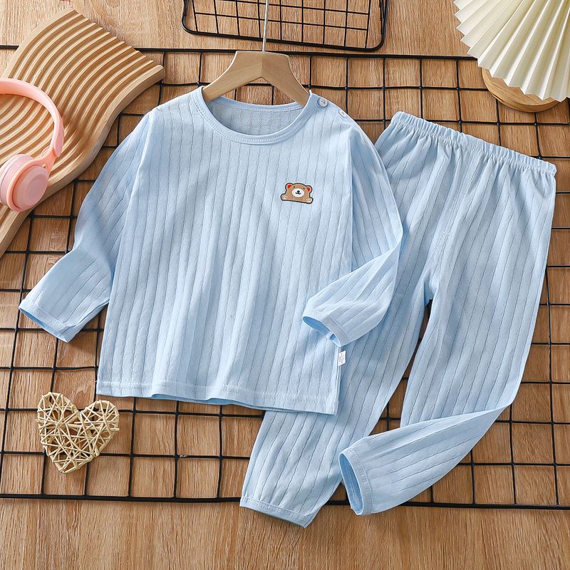 Weiche, atmungsaktive Baumwolle, Baby-Kinder-Pyjama-Set, süßes Cartoon-Langarm-Schlafanzug-Set für 0–5 Jahre_voghion.com