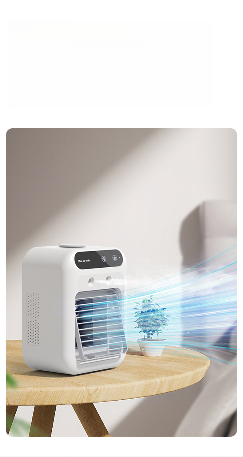 Mini enfriador eléctrico, aire acondicionado, humidificador, pulverizador, oficina, dormitorio, escritorio, ventilador de refrigeración silencioso_voghion.com