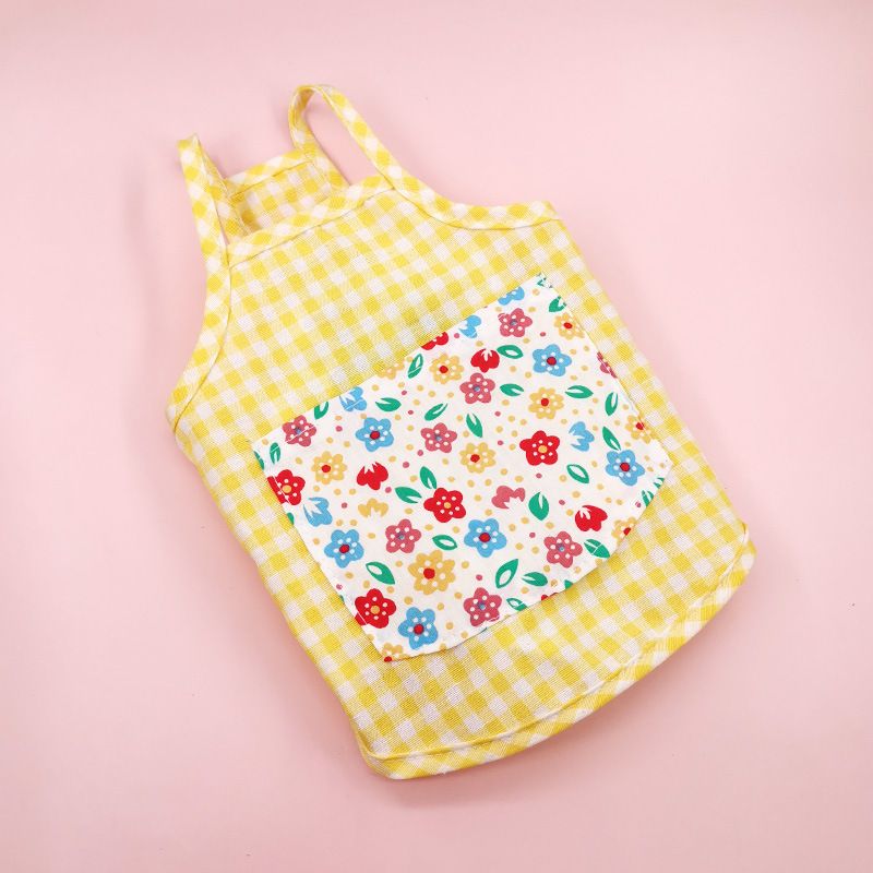 Spring And Summer Cherry Strap Dress Embroidered Dog T-Shirt_voghion.com