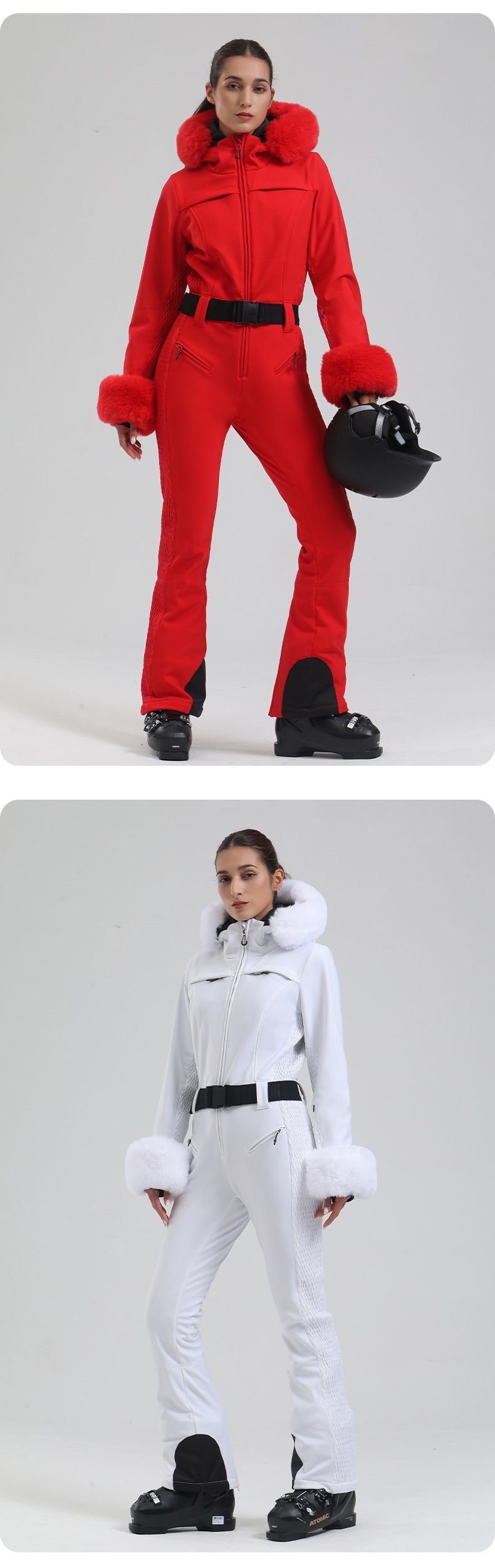 001 Extremely Cold Slim Fit Double Board Windproof Waterproof Thickened Warm Outdoor Sports Cross-border Ski Suit Women's_voghion.com
