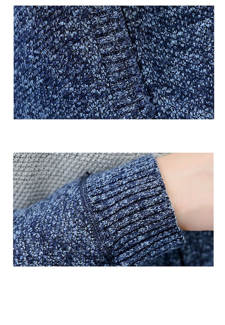 Herren Plus Samt Verdickter Strickpullover Mit Kapuze Cross Border Hübsche Farblich Passende Jacke_voghion.com