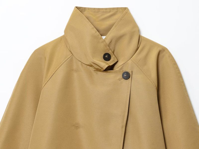 Abbigliamento da donna 2025 autunno inverno colletto alto manica lunga semplice trench corto giacca per le donne L59025_voghion.com