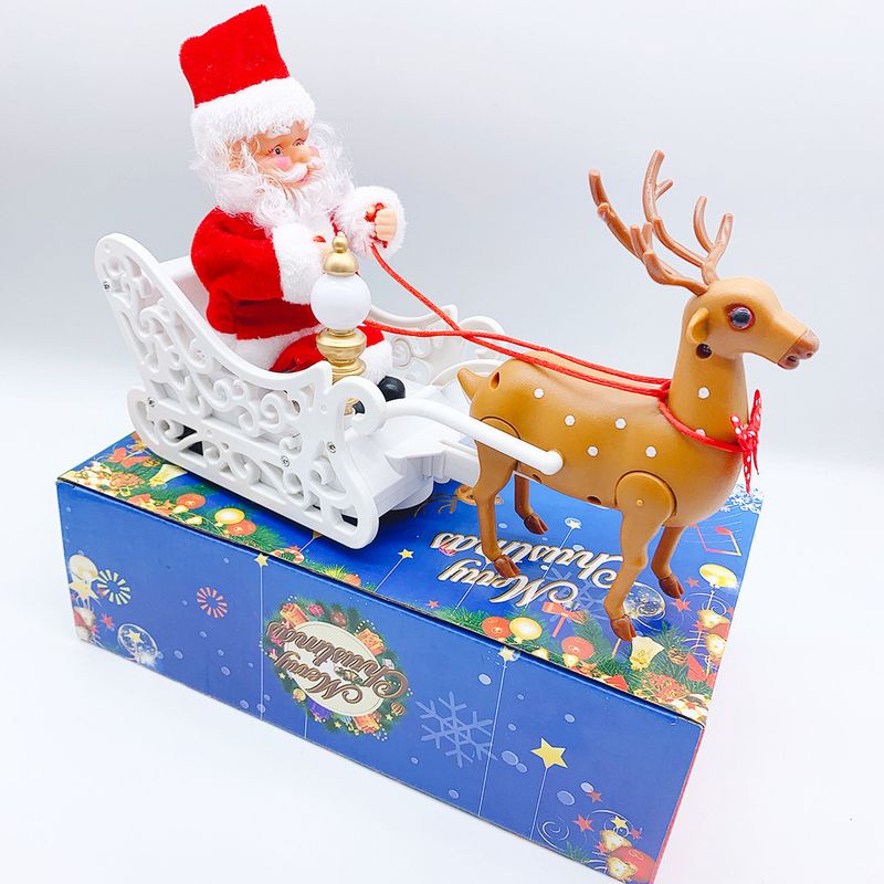 Juguete eléctrico navideño de fibra óptica para escalar con Papá Noel y trasero móvil: decoración navideña divertida para niños y escaparate festivo._voghion.com