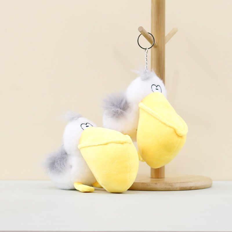 Pelican Toy Adorable Plush Cute Big Beak Bird Keychain Bag Charm 11cm Soft Animal Stuffed_voghion.com