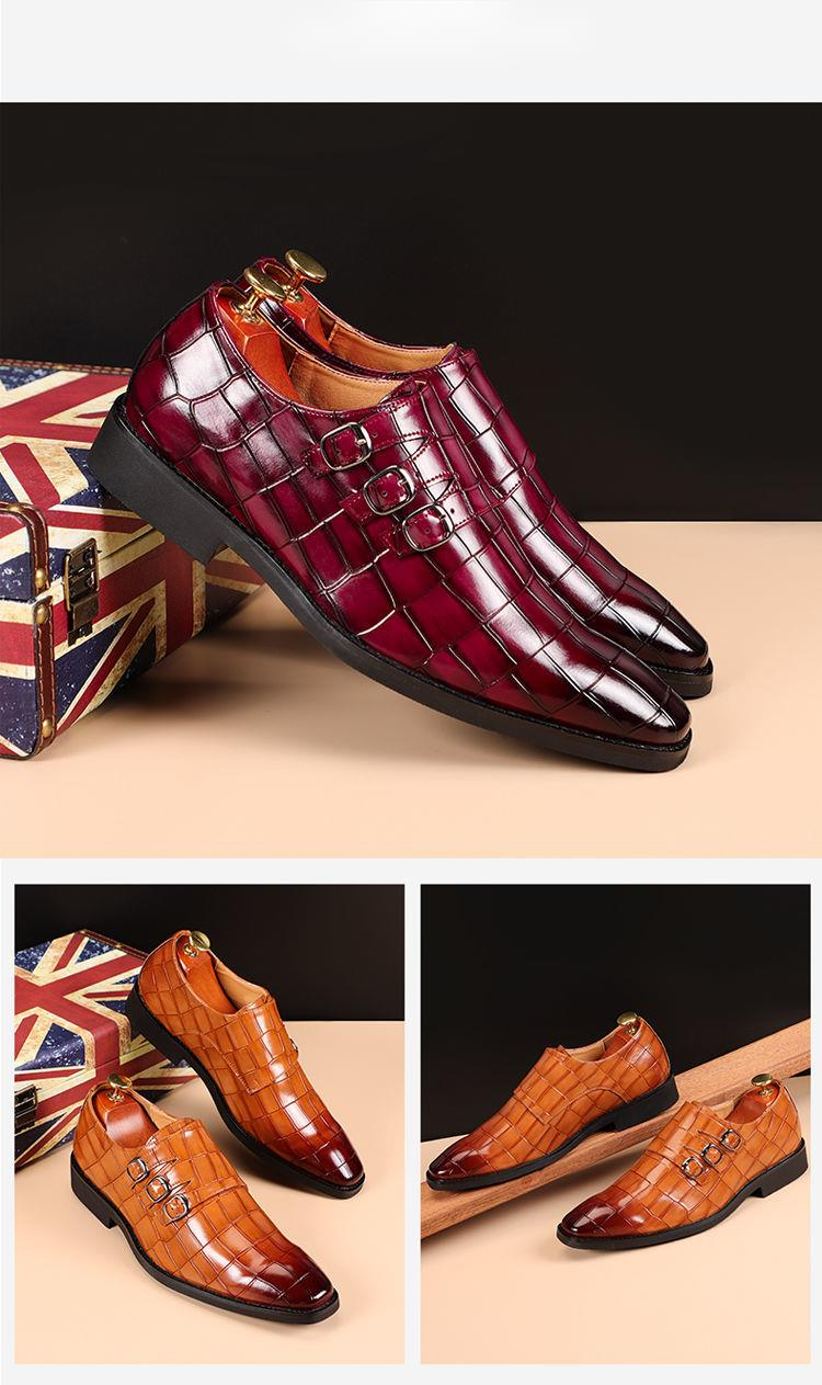 Couvre-chaussures en cuir à bout pointu pour hommes d'affaires britanniques, sangles de pied, boucles, tenue formelle, couvre-chaussures de marié grande taille, sangles, boucles, tenue,_voghion.com