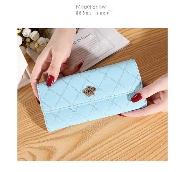 Γυναικείο πορτοφόλι Γυναικείο Clutch Δερμάτινο καρό Hasp Γυναικεία πορτοφόλια Θήκη για κάρτες σε μεγάλο μήκος Τσάντα τηλεφώνου Money Coin Pocket γυναικεία τσαντάκια_voghion.com