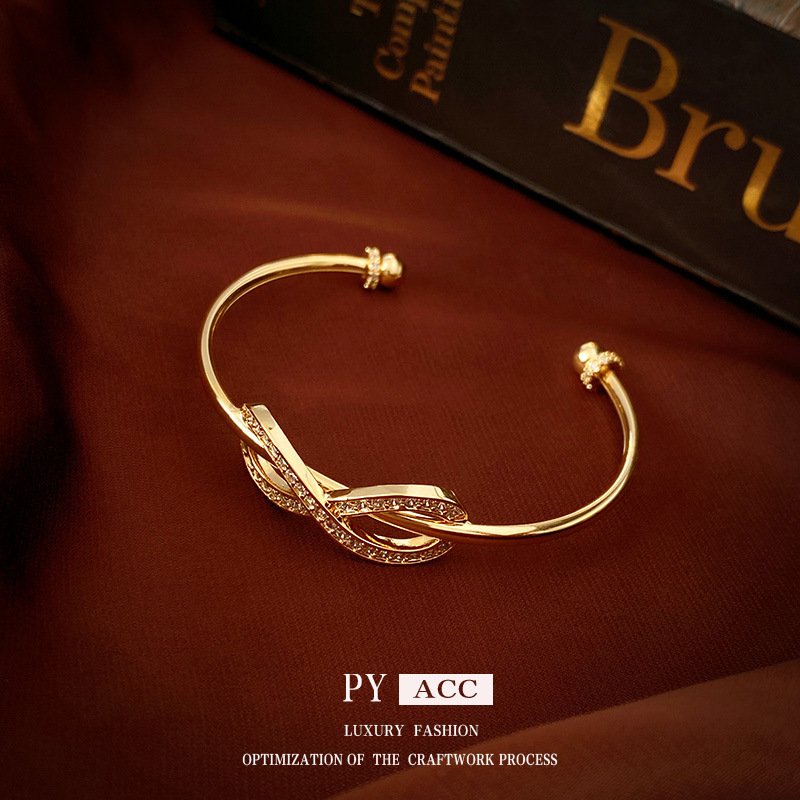 Valentine's Day hot bow open bracelet French high-grade temperament bracelet simple fashion hand accessories_voghion.com