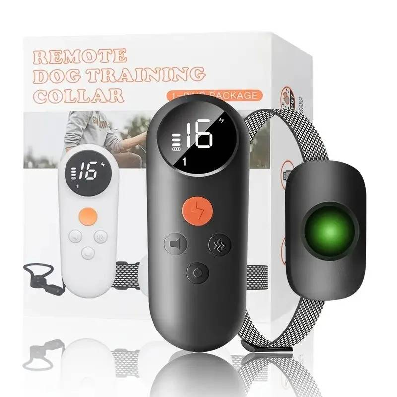 Electric Dog Training Collar With Remote Control, Color Screen, Vibration Warning, Bark Stopper, Waterproof And Rechargeable Pet Supplies_voghion.com