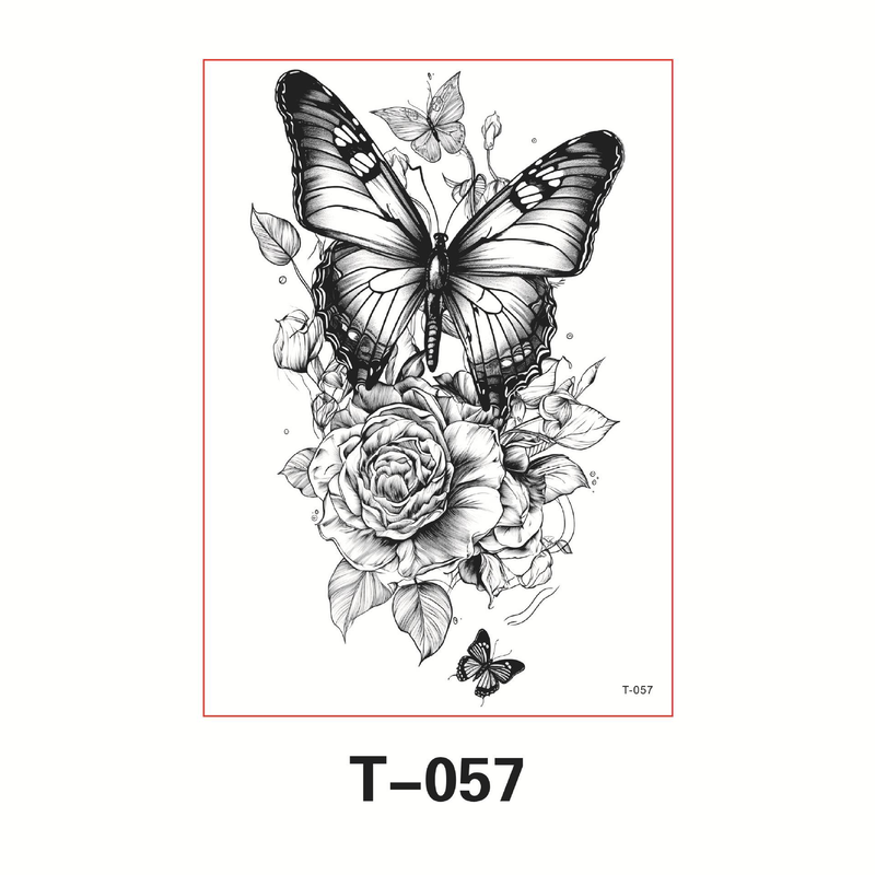 Accessoires de tatouage, nouveaux autocollants de tatouage noirs et blancs, imperméables et durables, autocollants de tatouage de personnalité féminine avancés pour bras sexy_voghion.com