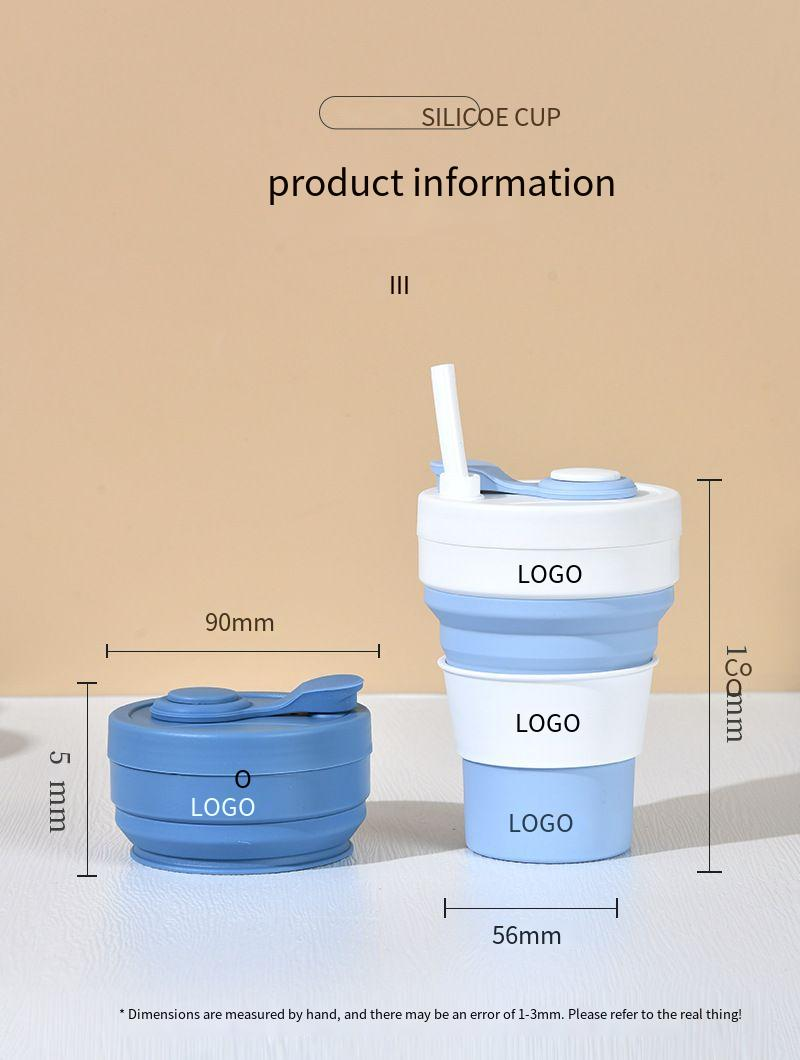 Faltbecher für Reisen im Freien, praktischer Strohhalm, faltbarer Wasserbecher aus Silikon_voghion.com