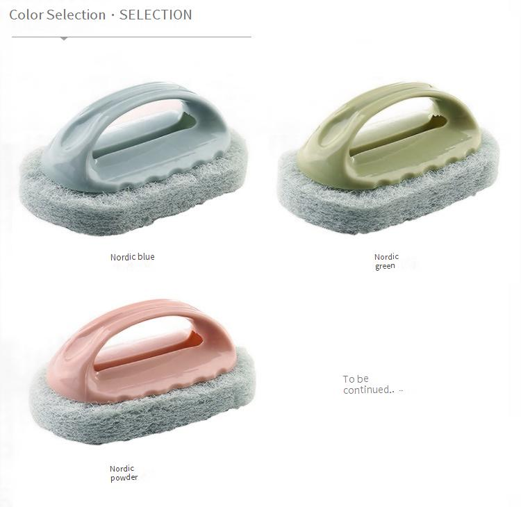 Reinigungsbürste für mehrere Oberflächen – Schrubber mit ergonomischem Griff für Küche, Bad und Fliesen (kratzfester Schwammkopf, spülmaschinenfest)_voghion.com