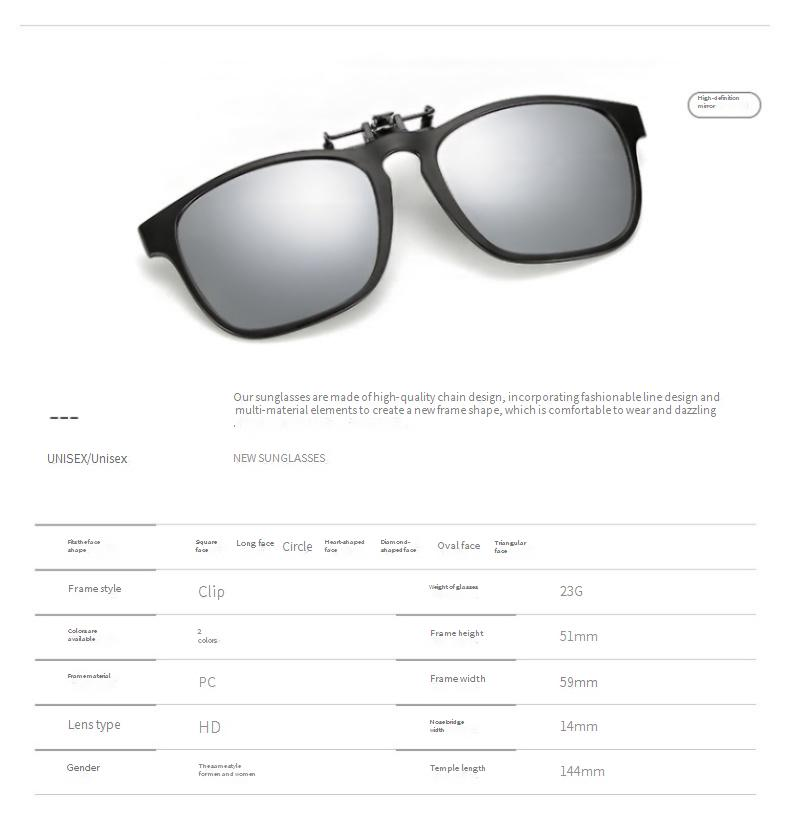 Occhiali da sole polarizzati con clip magnetica - Occhiali da sole UV400 ribaltabili per guida/pesca (compatibili con occhiali da vista)_voghion.com