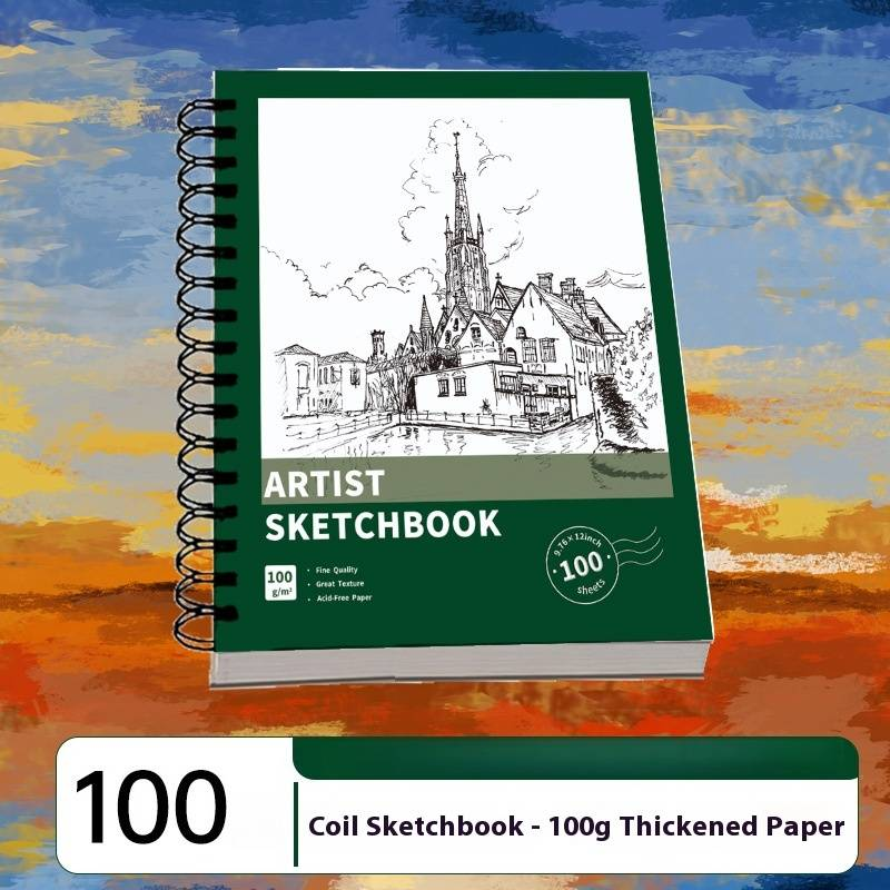 Professional A4 Sketchbook For Artists - Thick Paper, Blank Drawing Notebook, Ideal For Pencil, Charcoal & Watercolor - 100 Sheets_voghion.com