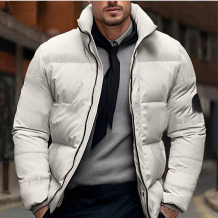 Men’s Winter Puffer Jacket – Thickened Cotton-Filled Coat (Stand Collar, Windproof, 4 Colors, M-5XL) For Casual & Streetwear_voghion.com