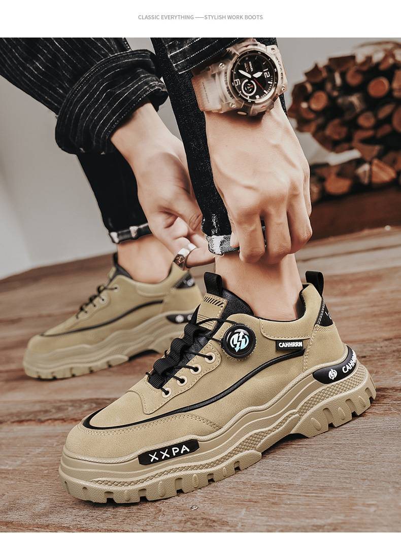 2025 Herfst Lage Werklaarzen Sportschoenen Zachte en Comfortabele Modieuze Casual Schoenen Voor Heren All-matching_voghion.com