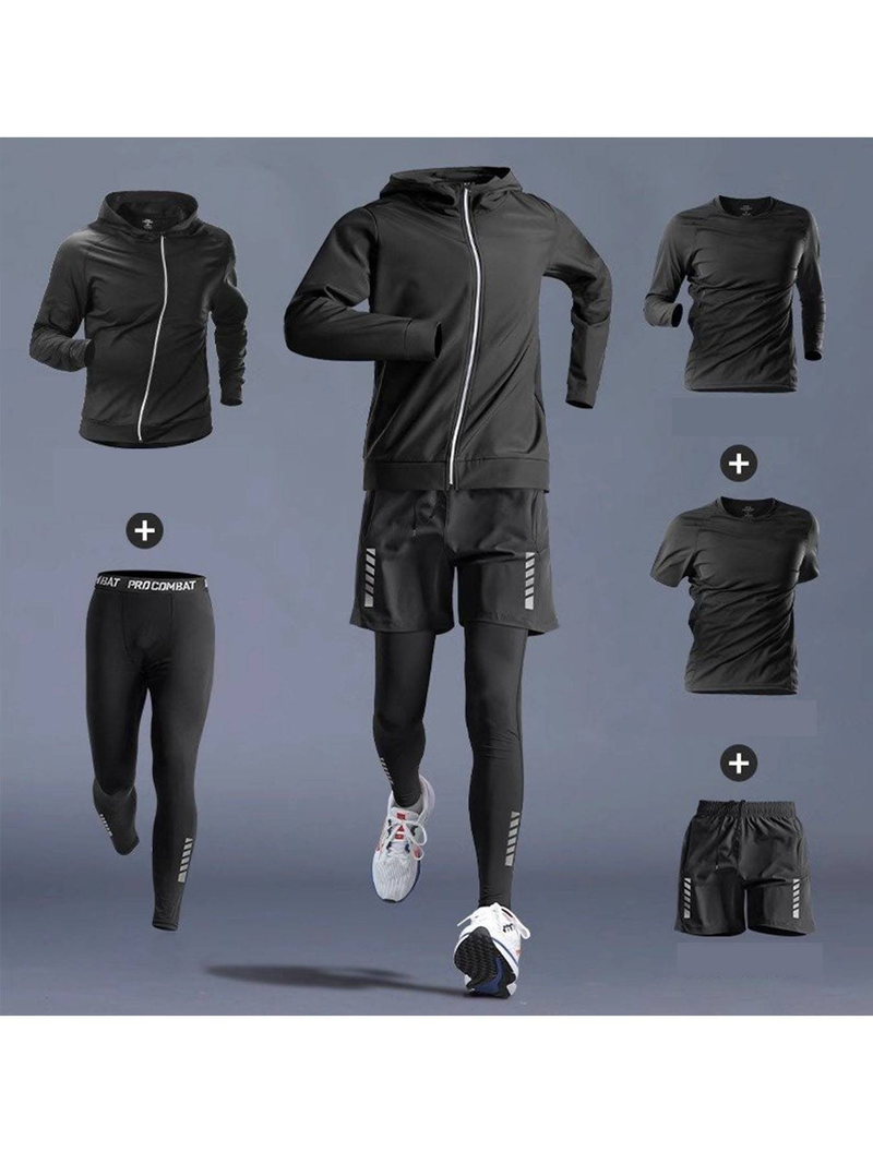 Fitness Suit, Men's Set, Sports Quick Drying Tight Fitting Suit, Training Suit, Seasonal Running, Basketball, Gym Fitness Suit_voghion.com