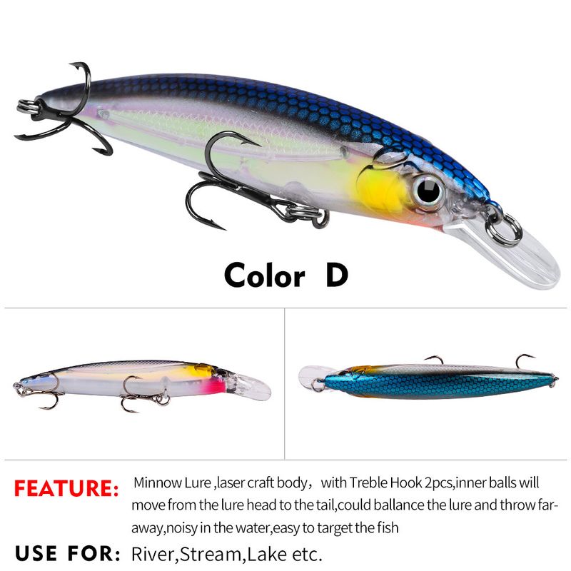 Esca artificiale Minnow 9 cm 11 cm Esca artificiale in plastica dura bionica fosforescente, galleggiante, per lanci lunghi_voghion.com