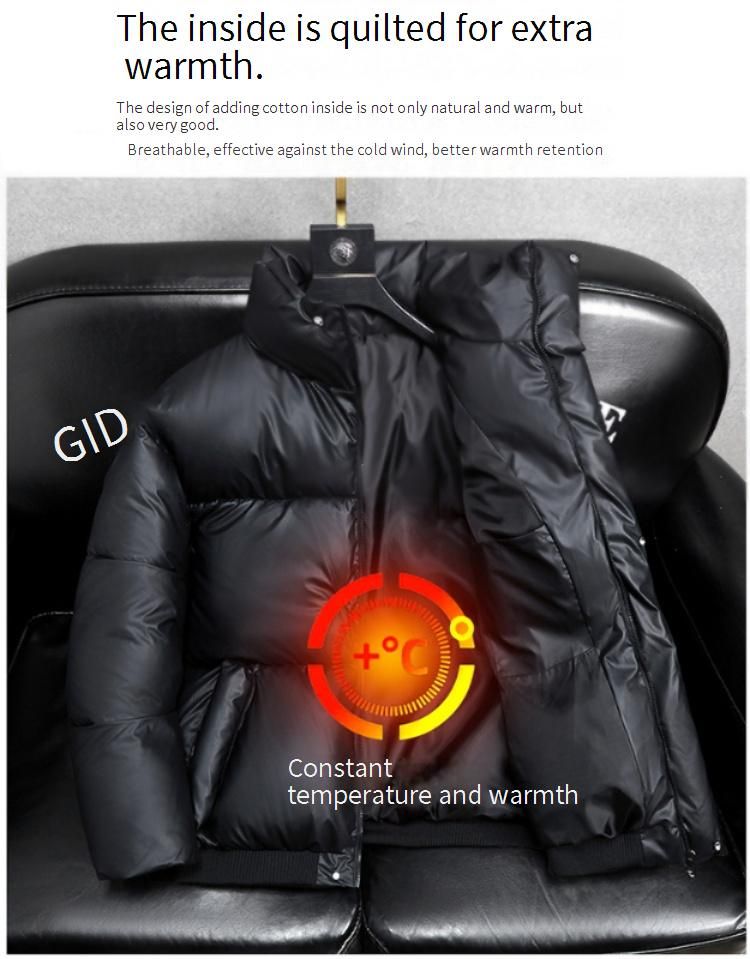 Giacca imbottita in similpelle da uomo con colletto rialzato, elegante e casual, ideale per la moda di strada (nero, beige, grigio, marrone)_voghion.com