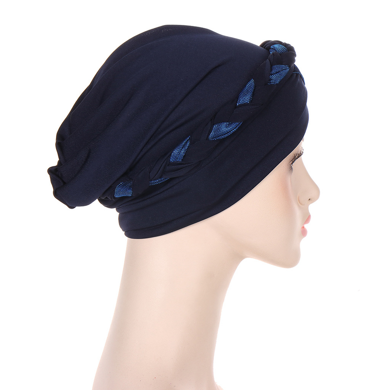 new multi color bright silk and milk silk braid hat fashionable casual headscarf hat in stock_voghion.com