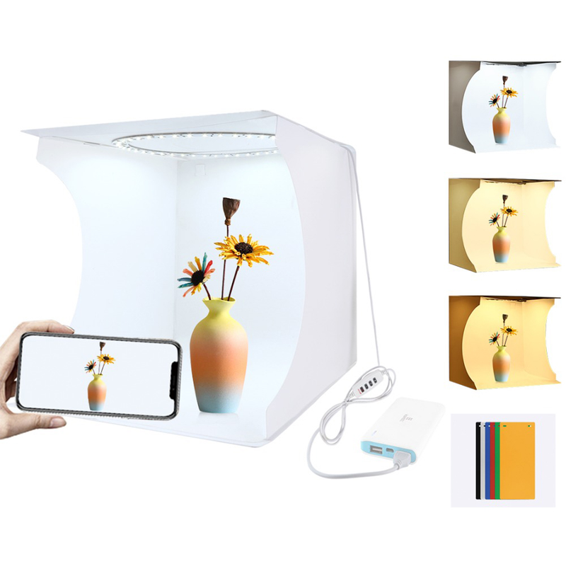 31cm Tabletop Shooting Light Box Photography Studio Kits Dimmable Desktop Photo Studio Tent Led Lights Softbox Lightbox_voghion.com