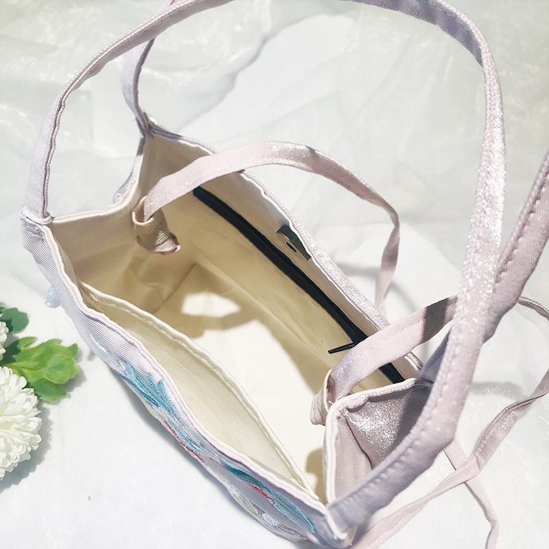 Antieke stijl literaire Hanfu tas, Chinese stijl een schouder bedrukte Hanfu tas, Crossbody Fairy kleine frisse stoffen tas, kleine vierkante tas_voghion.com