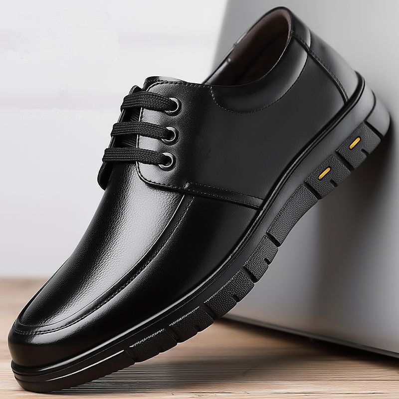 Men's Casual Autumn Business Formal Men's British Height Increasing Suit Black High-end Soft Leather Shoes Men_voghion.com