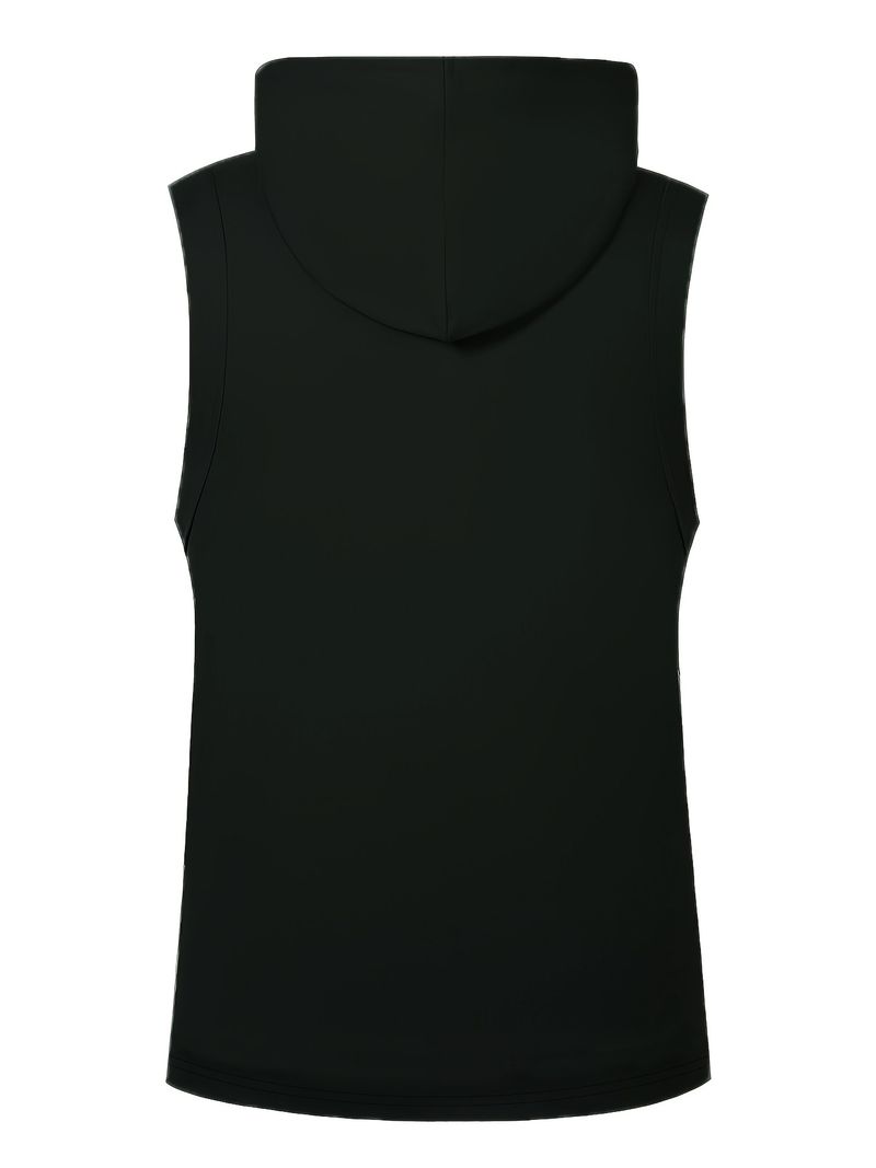 Men's Summer Simple Solid Color Trend Fashion Casual Daily Hooded Vest_voghion.com
