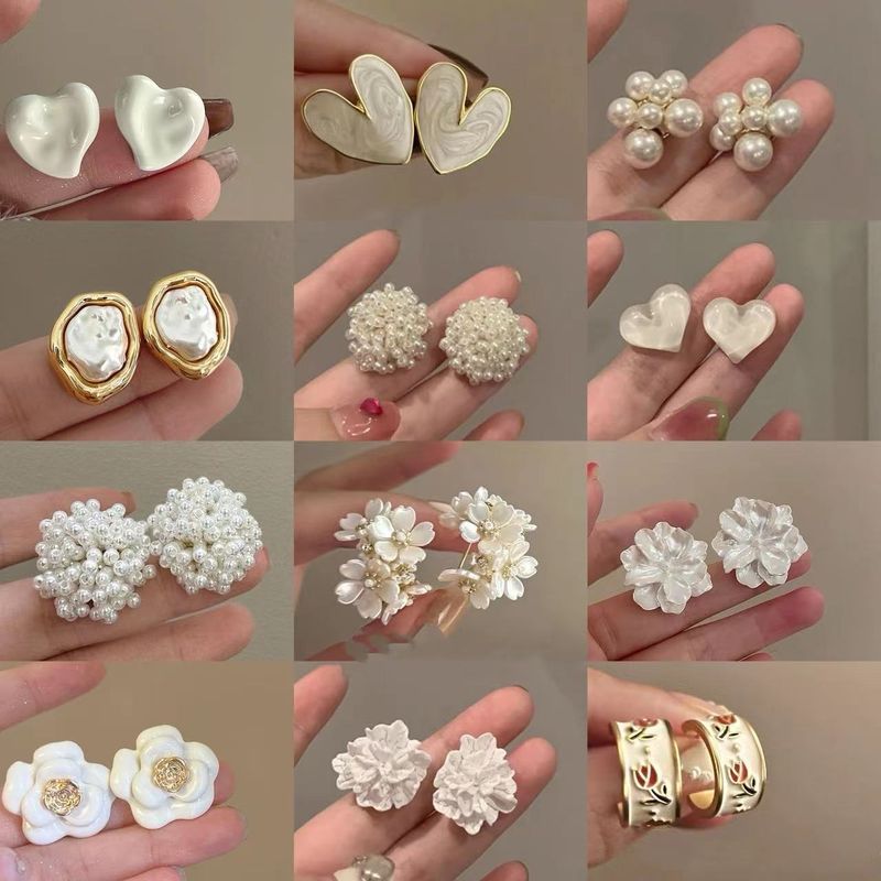 Orecchini in argento con perle, stile francese, eleganti, di alta qualità, con un tocco di nicchia e un temperamento nuovo per le donne_voghion.com