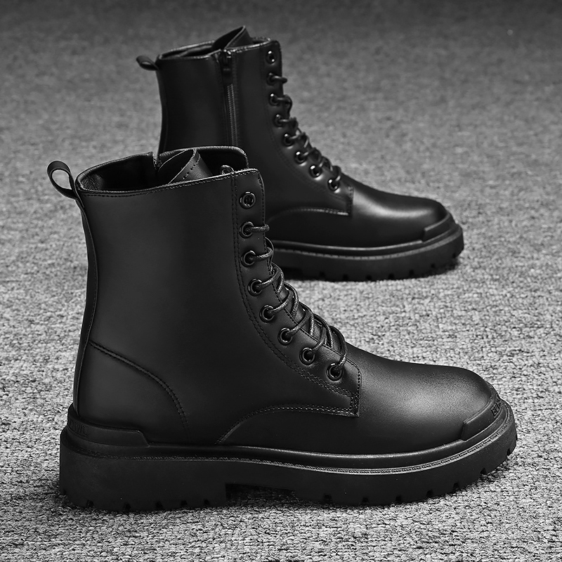 Automne hiver nouveau Martin bottes tendencia hommes haute bottes en cuir bottes de travail bottes de moto impermeables y antidérapant_voghion.com