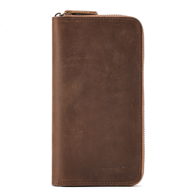 Business Retro lange RFID-Clutch mit großem Fassungsvermögen Herren-Geldscheinklammer aus Leder für Herren_voghion.com