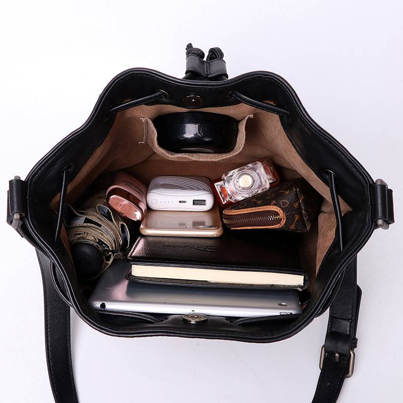 Nuova borsa a tracolla di lusso leggero femminile baottau strato di pelle di pecora pura borsa intrecciata a mano borsa a secchiello di grande capacità integrata_voghion.com