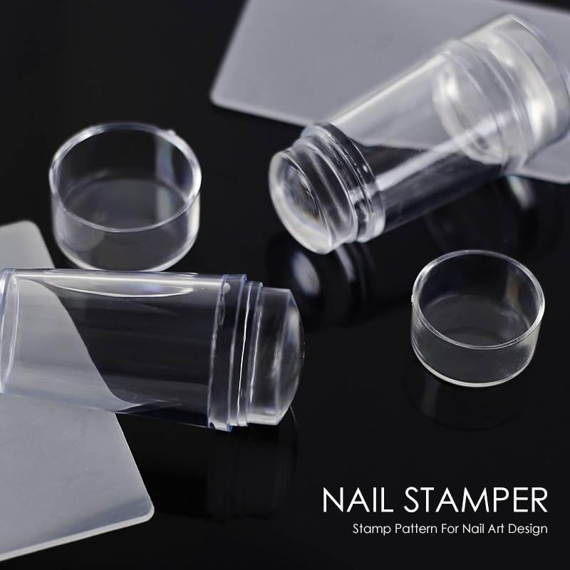Stampo per unghie Testa in silicone trasparente per la cura delle unghie in Francia con piastra per timbri per nail art con cappuccioModelli per stampini per unghie trasparenti_voghion.com